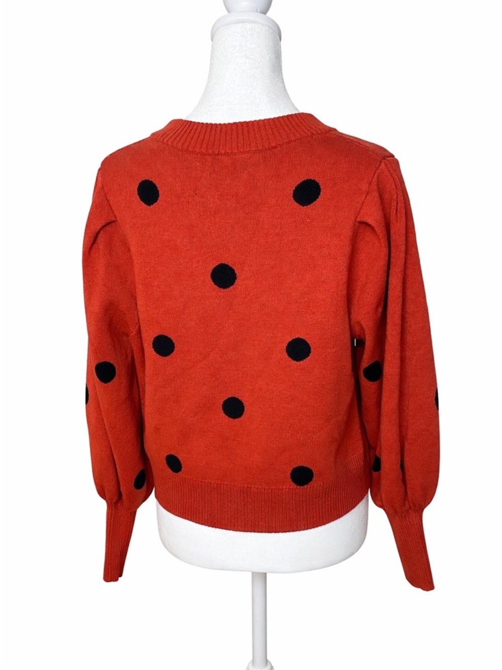 Workshop Republic Women’s Rust Polka Dot Crewneck Sweater - Picture 3 of 3